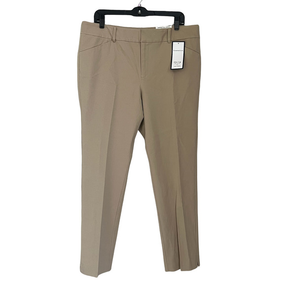 NWT Charter Club Womens Slim Leg Newport Sedona Dust Full Length Pants Size 14 - Picture 1 of 11